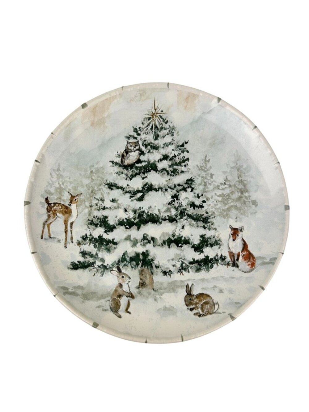 Certified International Susan Winget Winter's Frost Animals Winter Dinner Plate